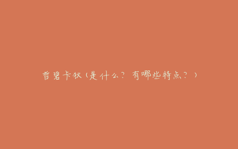 哲碧卡狄(是什么？有哪些特点？)