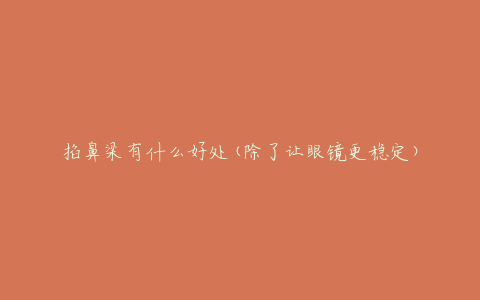 掐鼻梁有什么好处(除了让眼镜更稳定)