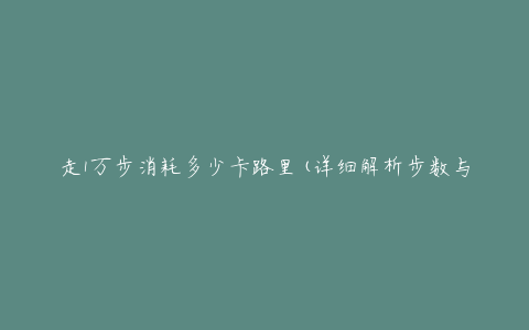 走1万步消耗多少卡路里(详细解析步数与卡路里的关系)
