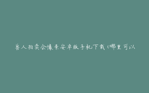 兽人拍卖会像素安卓版手机下载(哪里可以免费下载)