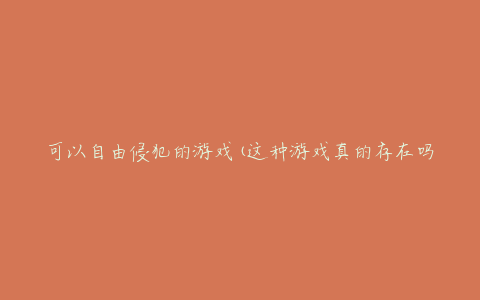 可以自由侵犯的游戏(这种游戏真的存在吗？)
