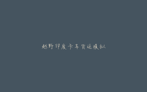 越野印度卡车货运模拟
