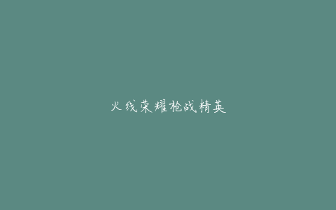 火线荣耀枪战精英