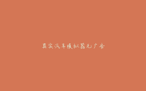 真实汽车模拟器无广告
