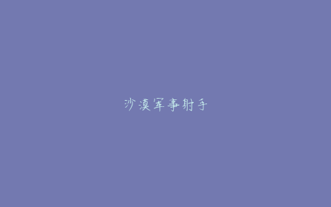 沙漠军事射手