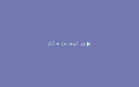 Vidma Editor解锁版